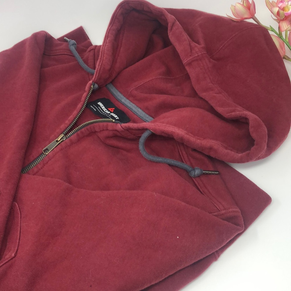 American Giant Full Zip Hoodie Sweatshirt M red wine . Perfect condition heavy